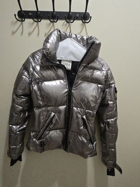 SAM Metallic Puffer Jacket in Gunmetal